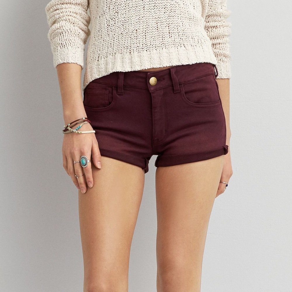 Maroon American eagle shorts